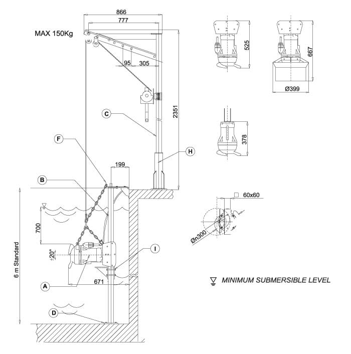 Máy khuấy chìm Faggiolati thân, cánh Inox 05